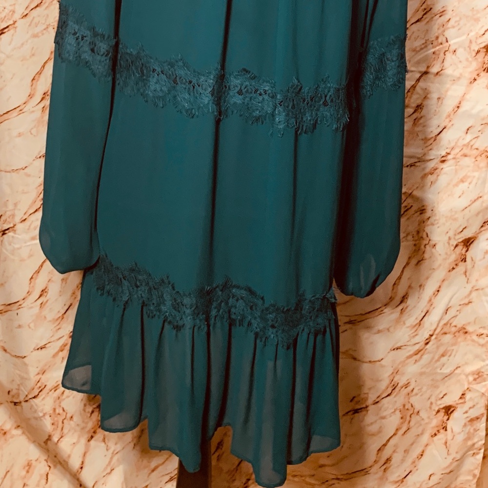 Gianni Bini Emerald Green Sheer Lacy Dress - Picture 7 of 10